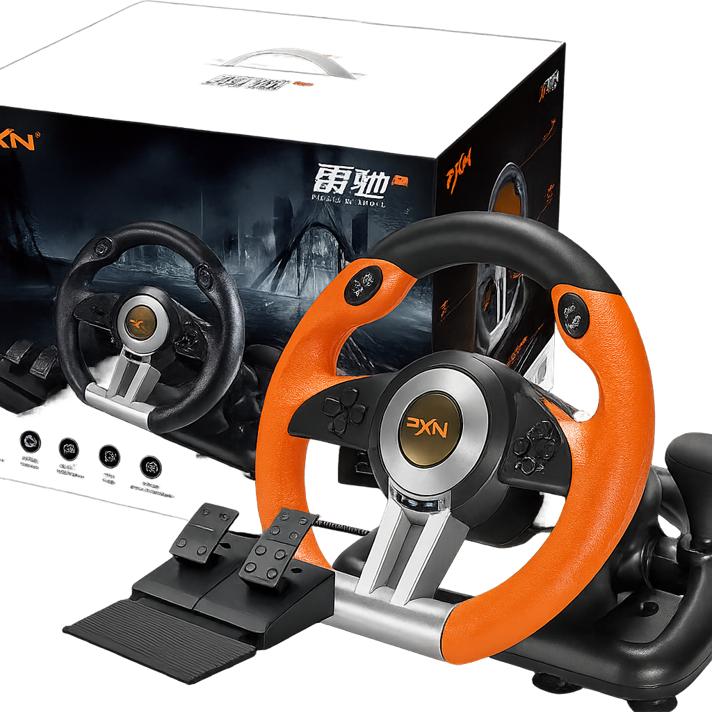 PXN V3II – Volant de course avec pédales, contrôleur de jeu à vibrations pour Xbox One, PC, PS3, PS4, Nintendo Switch