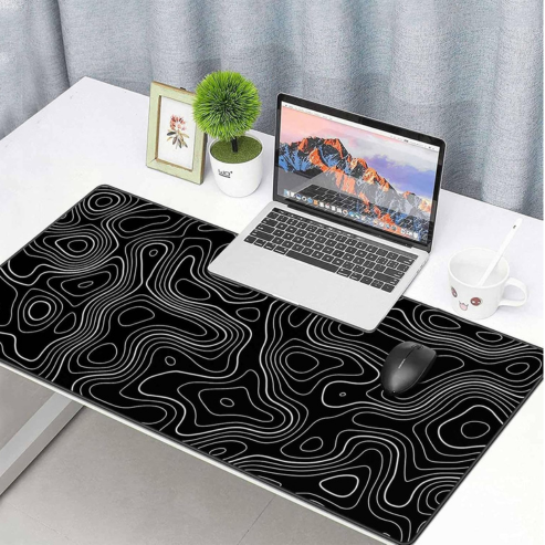 Tapis de souris de jeu, surface étendue pour clavier et ordinateur portable, base antidérapante, bureau gaming ou bureautique
